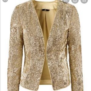 NWT H&M gold sequined blazer